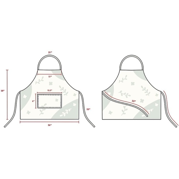 Brand New Striped Kitchen Apron w/ Cute Cat Design & Pockets - Picture 6 of 8